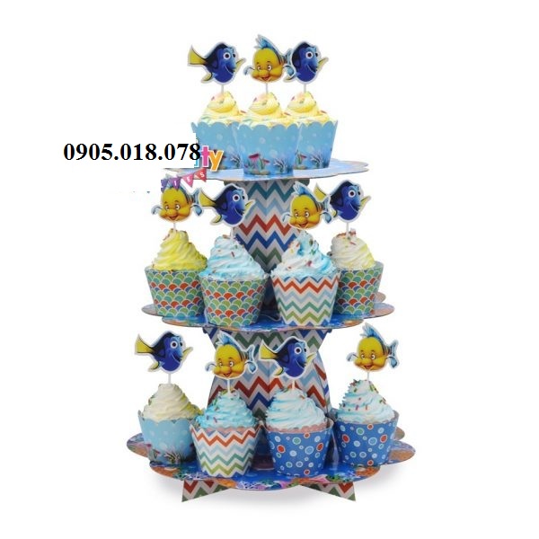Tháp Bánh Cupcake  Sinh Nhật Chủ Đề Nemo