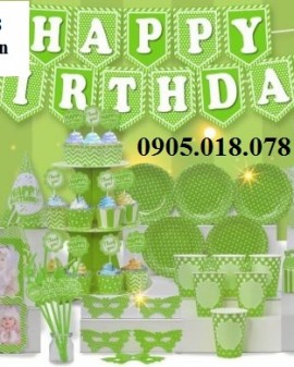 Phụ kiện trang trí sinh nhật dành cho người lớn màu xanh lá cây