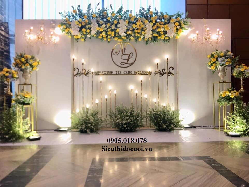 Đèn dẫn lối đám cưới đế ngang 1m