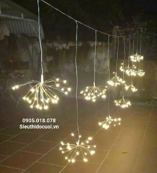 Đèn trang trí đám cưới thả led pháo hoa 