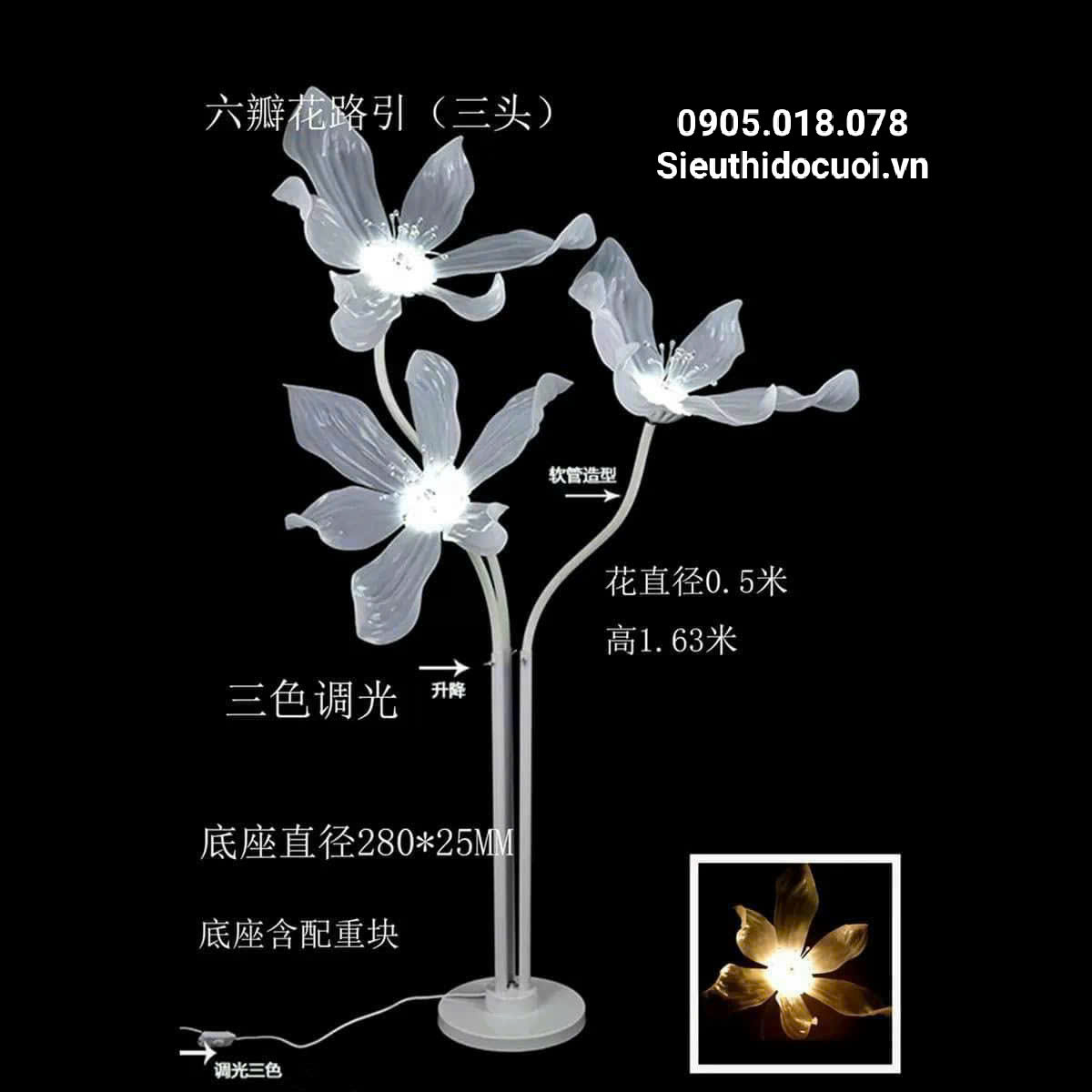 Đèn dẫn lối hoa ông lão 