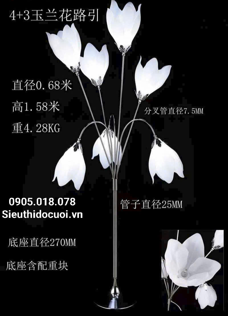 Đèn dẫn lối đám cưới hoa mộc lan