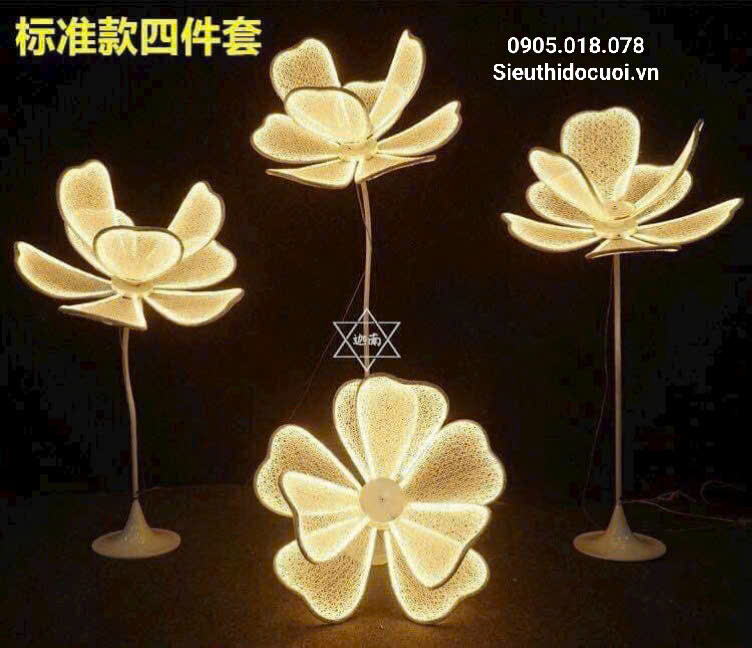 Đèn dẫn lối đám cưới hoa led đại