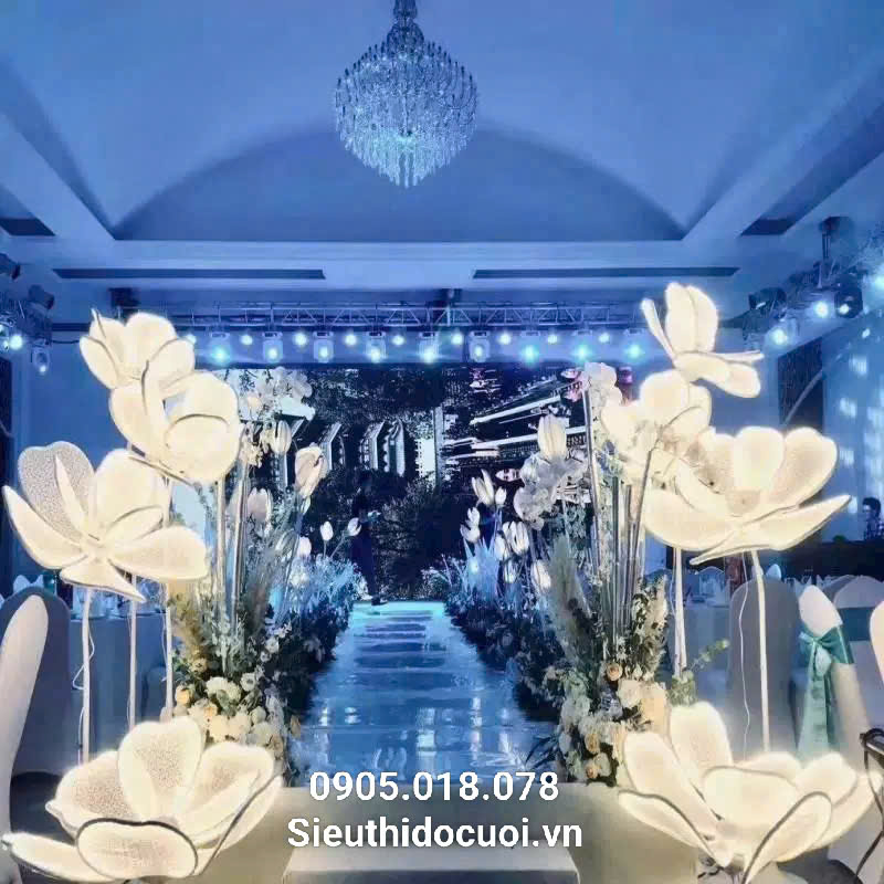 Đèn dẫn lối đám cưới hoa led đại