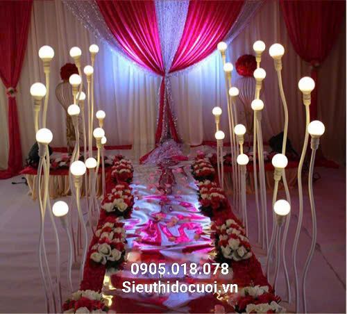 Đèn dẫn lối đám cưới bóng tròn 5 ngọn