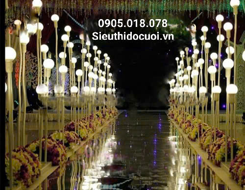 Đèn dẫn lối đám cưới bóng tròn 5 ngọn