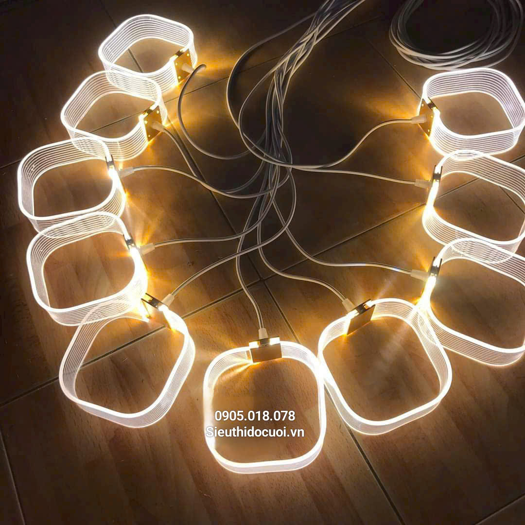 Đèn trang trí đám cưới thả led mica