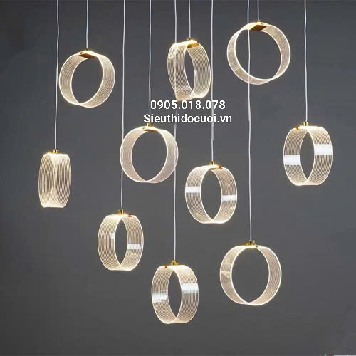 Đèn trang trí đám cưới thả led mica