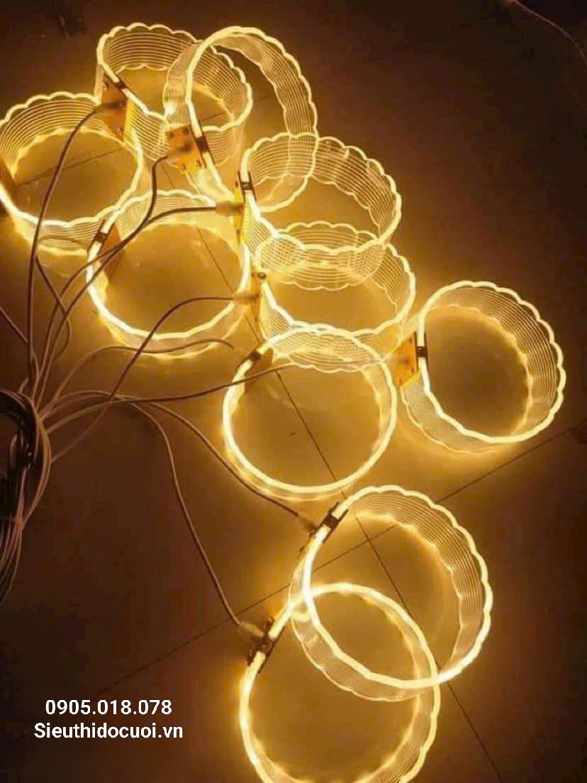 Đèn trang trí đám cưới thả led mica