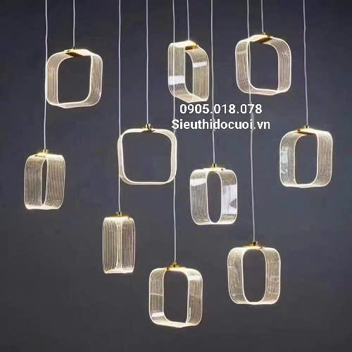 Đèn trang trí đám cưới thả led mica