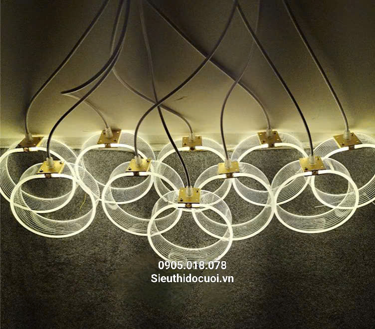 Đèn trang trí đám cưới thả led mica