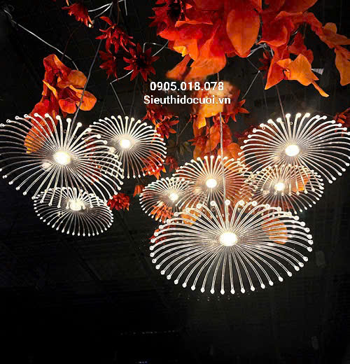 đèn trang trí đám cưới thả led bồ công anh