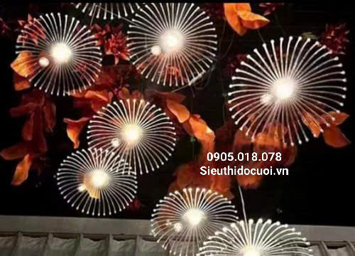 đèn trang trí đám cưới thả led bồ công anh