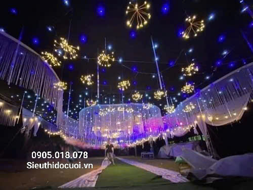 Đèn trang trí đám cưới thả led pháo hoa 