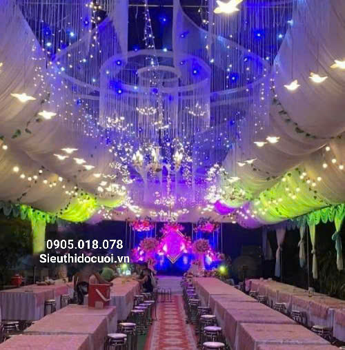 Đèn trang trí đám cưới thả led pháo hoa 