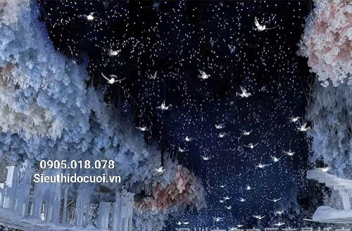 Đèn trang trí rạp cưới led chim trong suốt 