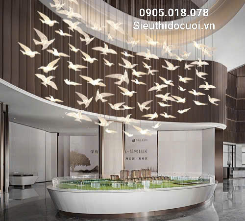 Đèn trang trí rạp cưới led chim trong suốt 