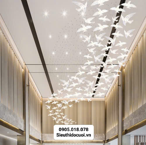 Đèn trang trí rạp cưới led chim trong suốt 