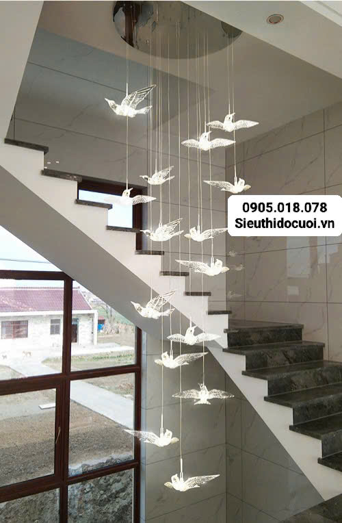 Đèn trang trí rạp cưới led chim trong suốt 