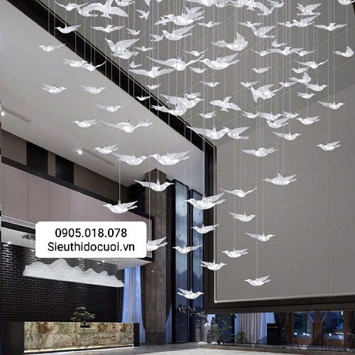 Đèn trang trí rạp cưới led chim trong suốt 