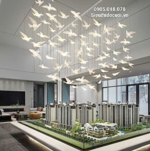 Đèn trang trí rạp cưới led chim trong suốt 
