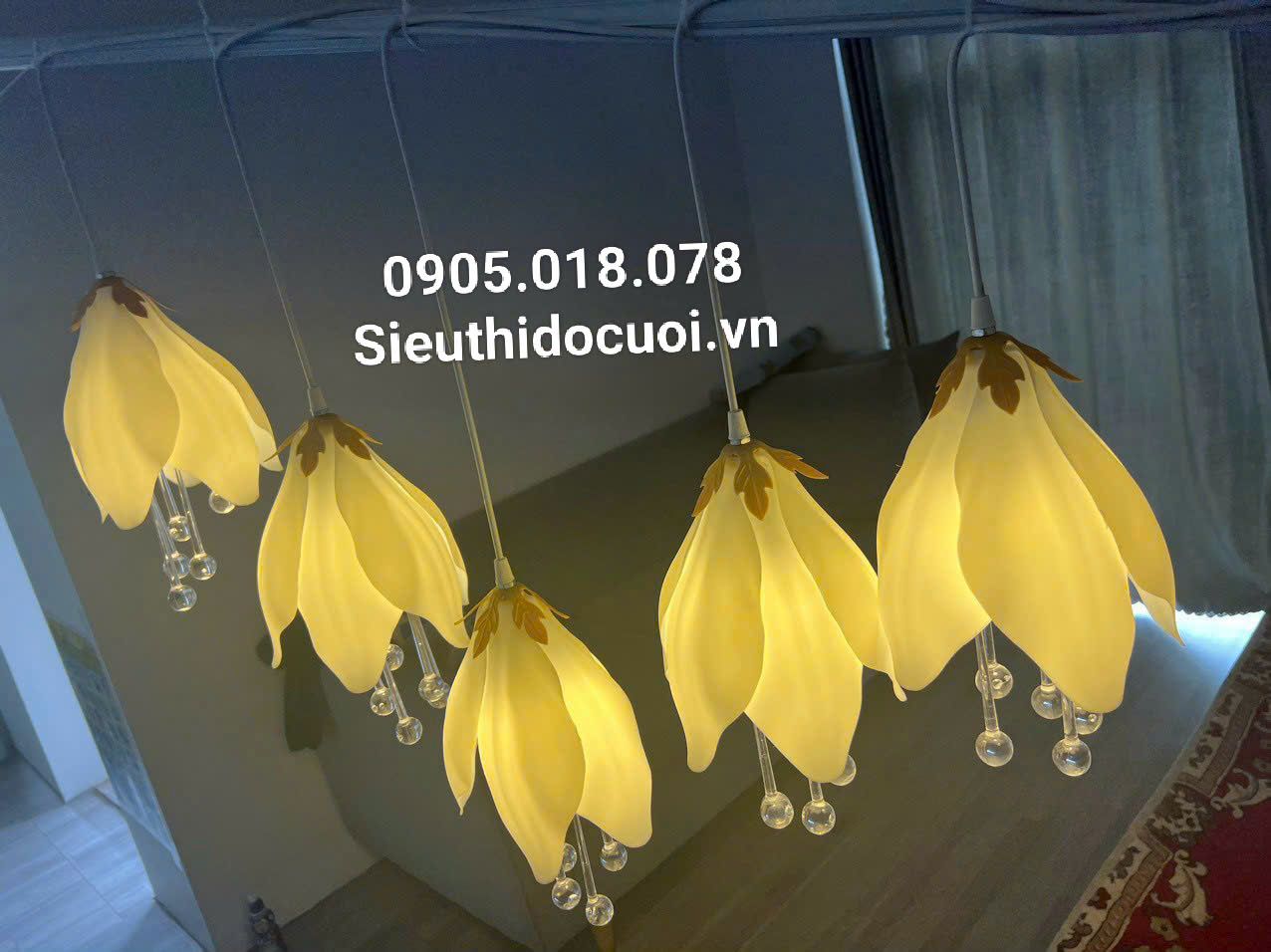 Mua đèn led đám cưới thả hoa mộc lan 