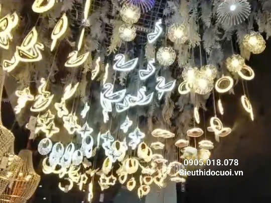 Đèn thả led đám cưới chim thiên nga