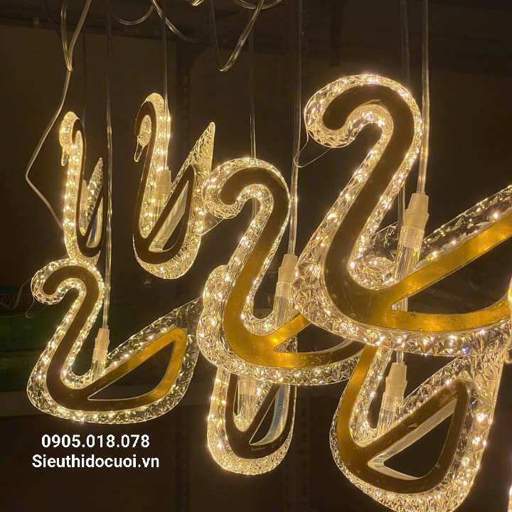 Đèn thả led đám cưới chim thiên nga