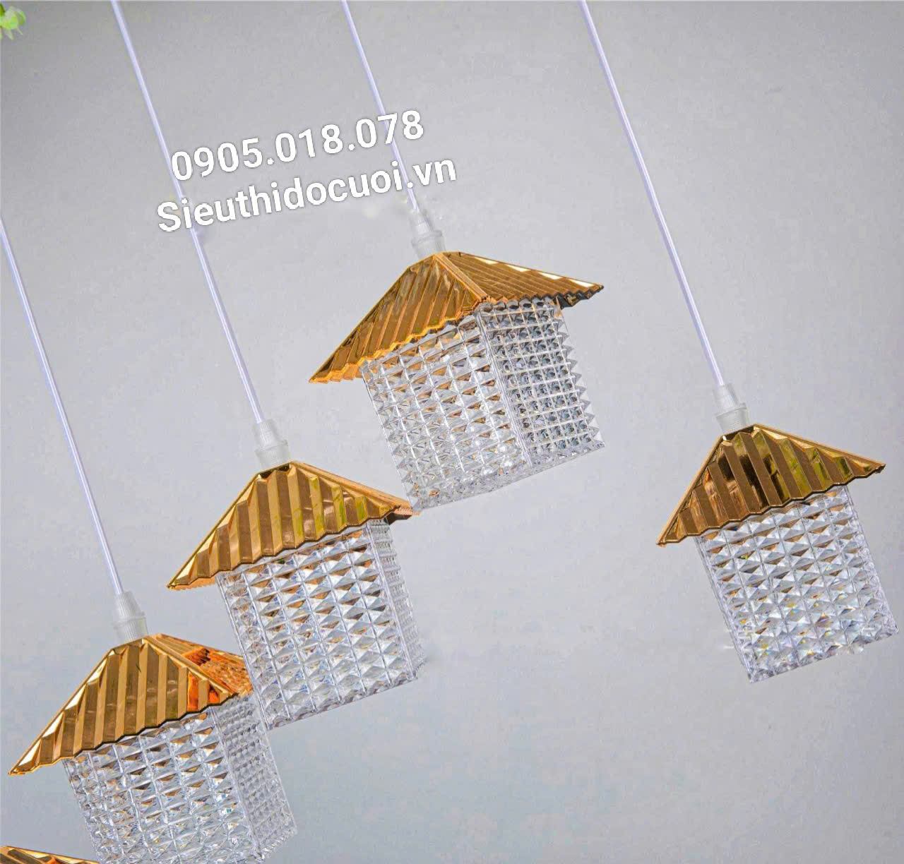 Dây đèn trang trí đám cưới thả ngôi nhà led