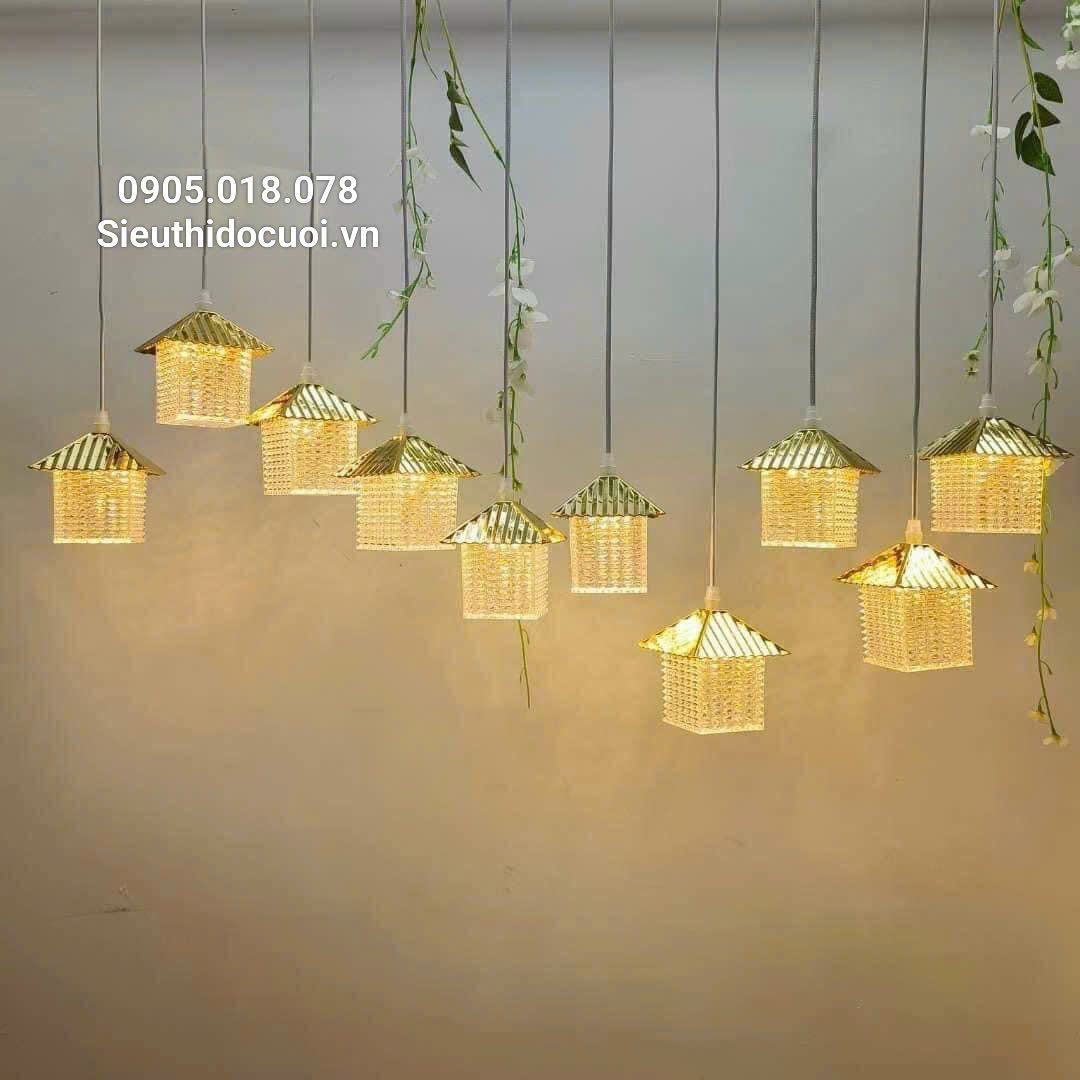 Dây đèn trang trí đám cưới thả ngôi nhà led