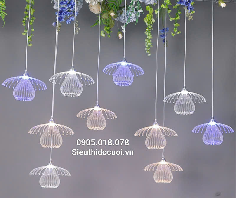 Đèn led thả sứa biển 2 tầng