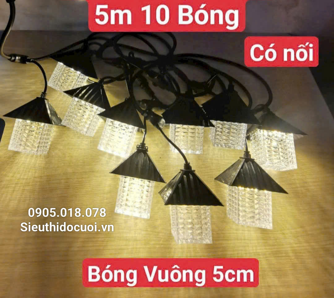 Dây Led 5m, 10 bóng dèn, có đầu nối