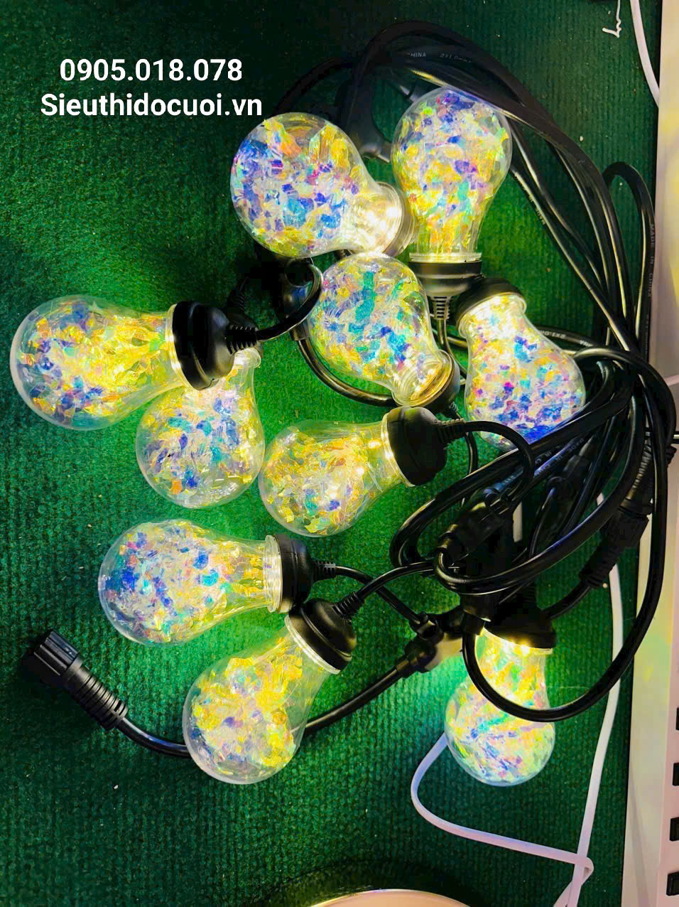 Dây Led 5m, 10 bóng dèn, có đầu nối
