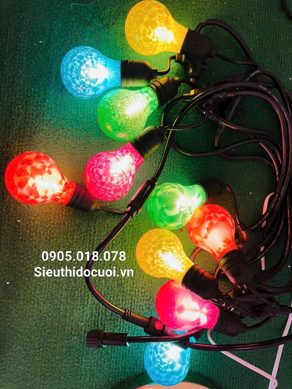 Dây đèn Led 5m, 10 bóng dèn, có đầu nối