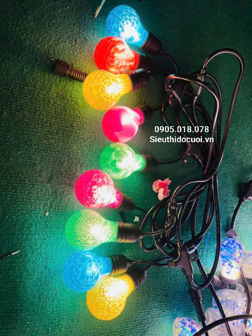Dây đèn Led 5m, 10 bóng dèn, có đầu nối