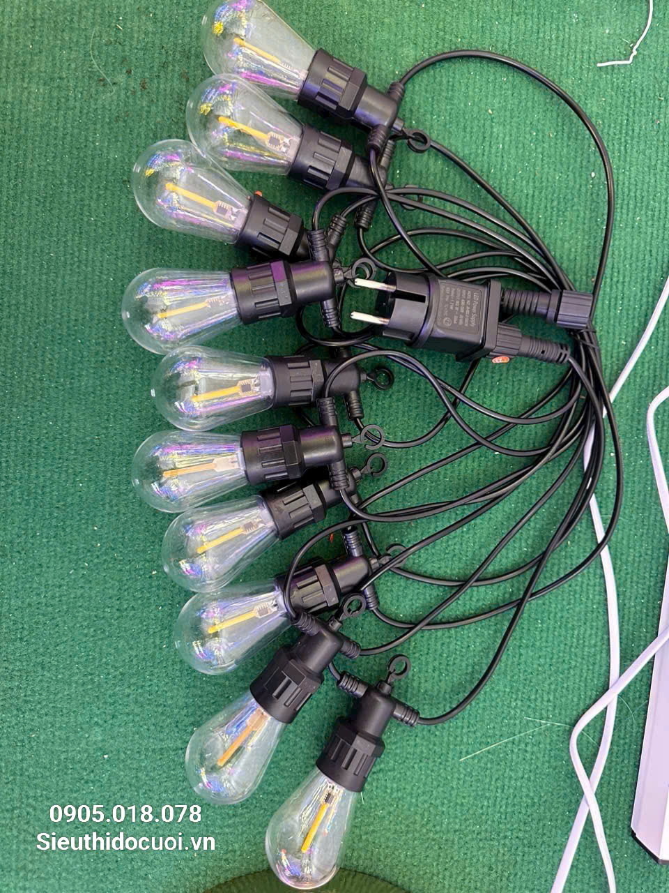 Dây đèn Led 5m, 10 bóng dèn, có đầu nối