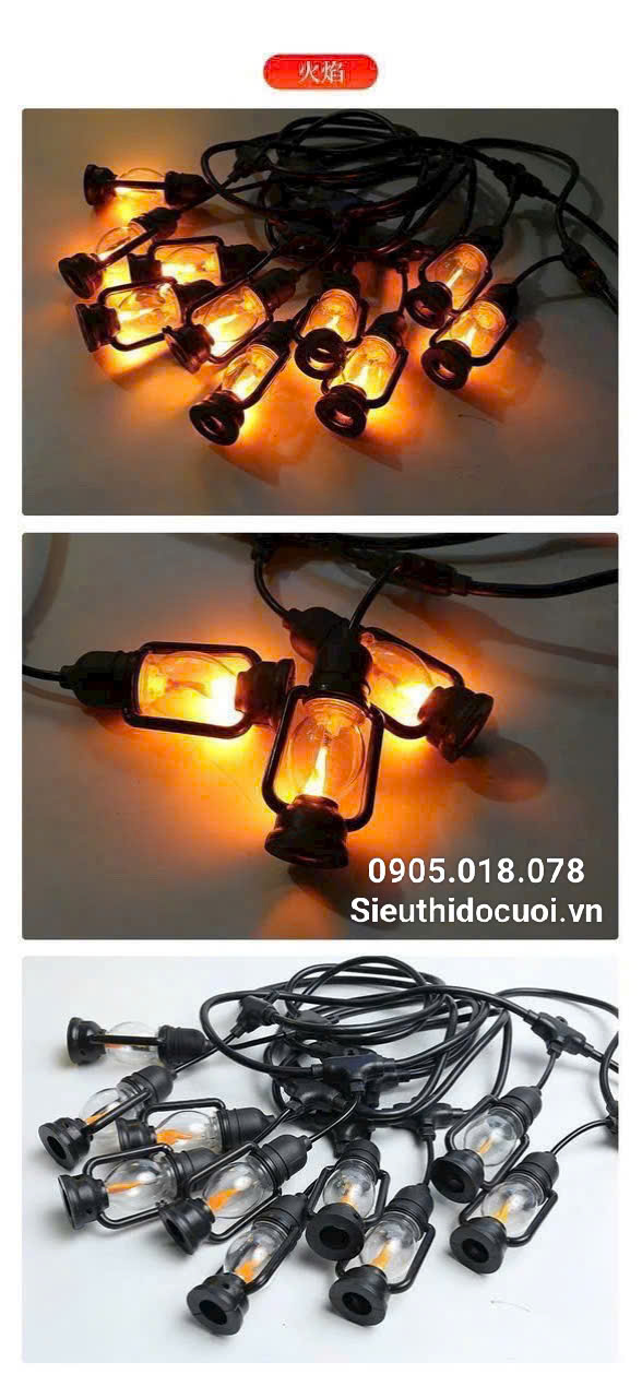 Dây đèn Led 5m, 10 bóng đèn, có đầu nối