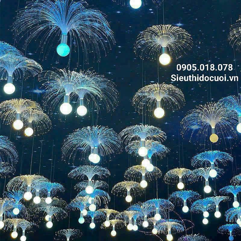 Đèn trang trí đám cưới thả led bồ công anh
