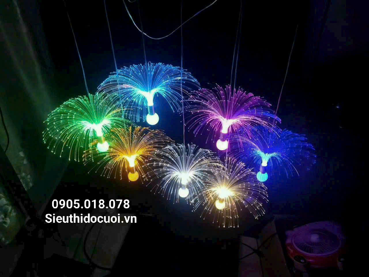 Đèn trang trí đám cưới thả led bồ công anh