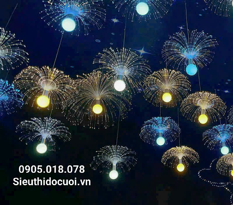 Đèn trang trí đám cưới thả led bồ công anh