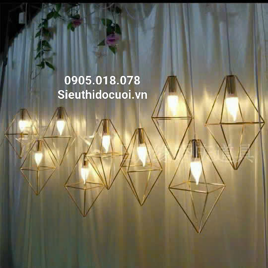 Đèn trang trí đám cưới thả led hình thoi