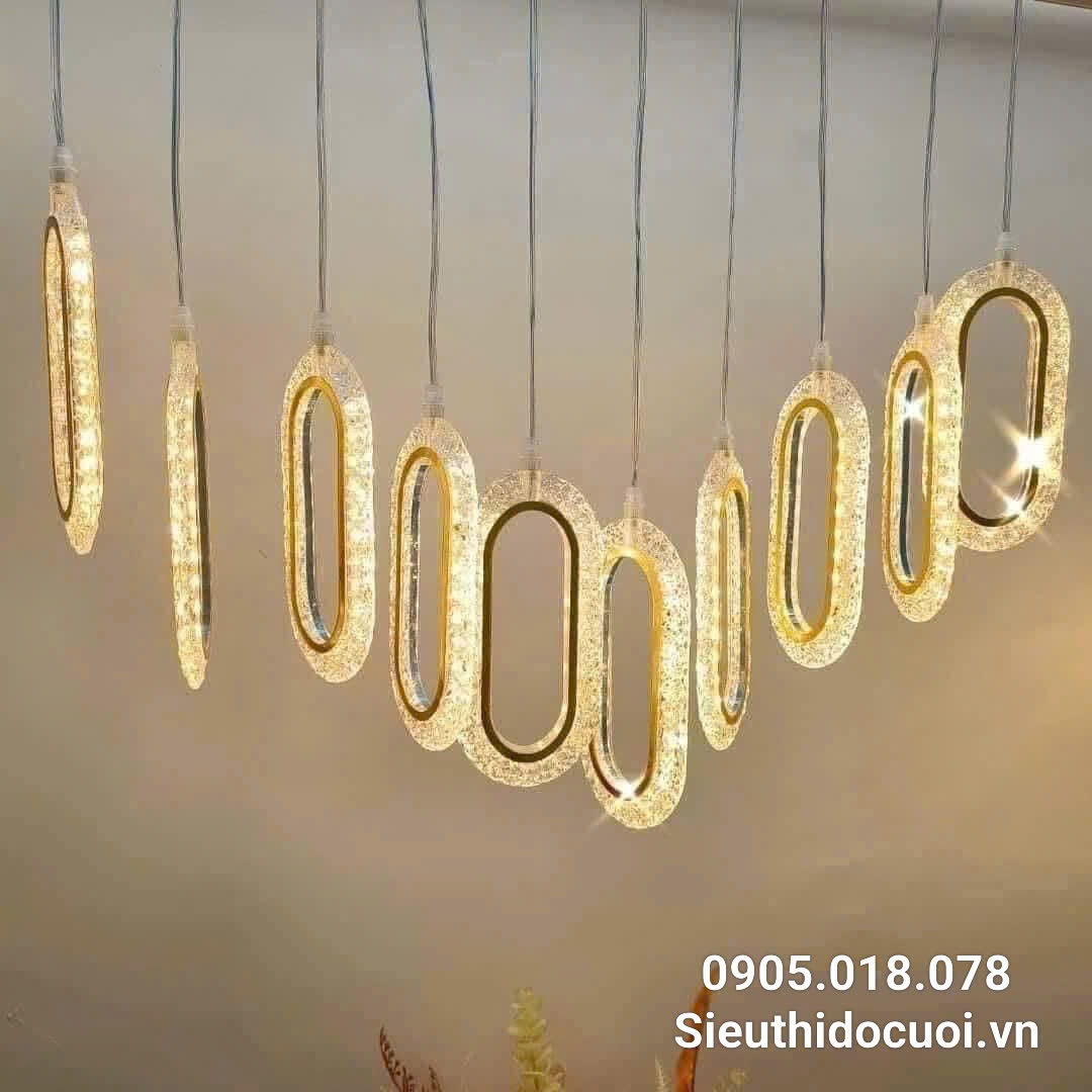 Thả đèn led oval trang trí đám cưới