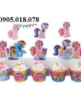 Tem Bánh Cupcake Sinh Nhật Chủ Đề Pony