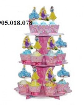 Tháp Bánh Cupcake Sinh Nhật Chủ Đề Công Chúa Disney