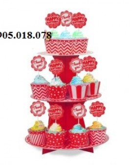 Tháp Bánh Cupcake Sinh Nhật Chủ Đề Màu Tím