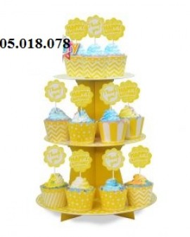 Tháp Bánh Cupcake  Sinh Nhật Chủ Đề Màu Vàng
